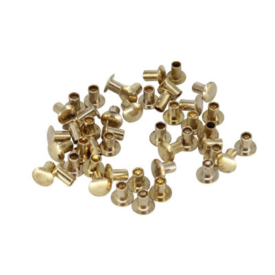 B&Q -  8mm X 7.5mm Flat Head Single Cap Tubular Rivets For Art And CraftsDiy ProjectsGold100Pcs