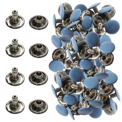 Neel Blue 100Pcs Dark Blue Double Cap Tubular Rivets For Diy CraftsSewing10mm from B&Q