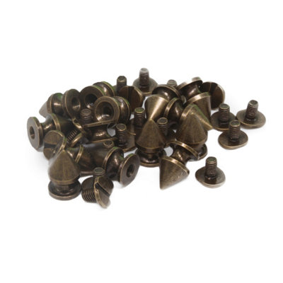 Neel Blue Bronze Brass Punk Style Spike Rivet Studs With Press Tool5mm X 8mm50Pcs from B&Q