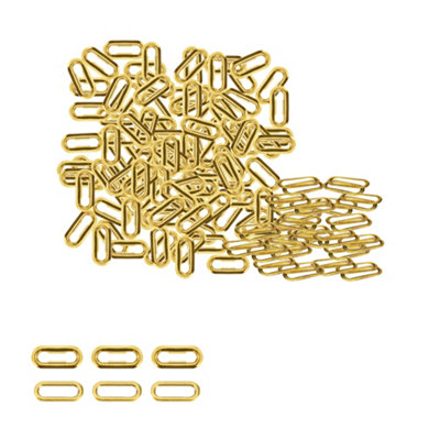 Neel Blue 15mm Oval Shape Brass Eyelets With WashersGold50Pcs from B&Q