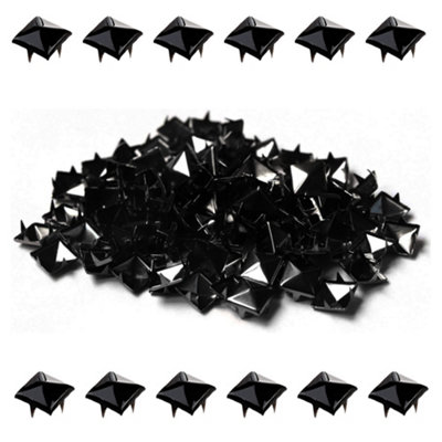 B&Q -  6mm Black Pyramid Shaped Nail Head Studs RivetPack Of 50