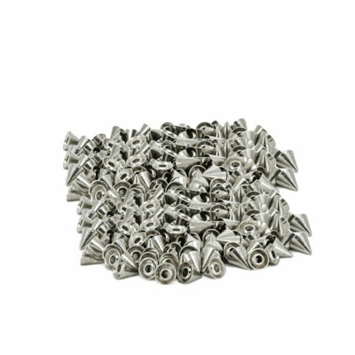 Neel Blue 7mm X 13mm Silver Cone Studs Rivet With ScrewbackPack Of 50 from B&Q