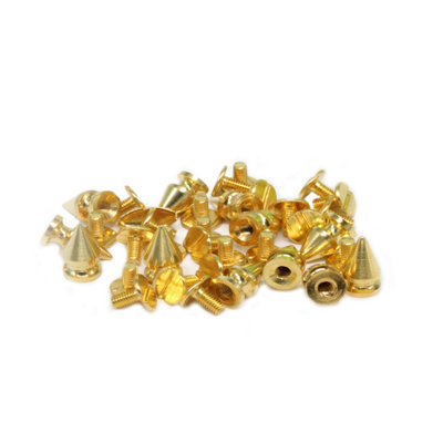 Neel Blue 7mm X 9.5mm Gold Brass Spike Cone Rivet Studs With Screwbacks50Pcs from B&Q