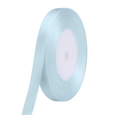 B&Q -  10mm Blue Vapour Double Sided Satin Polyester Ribbon Roll25 Metres