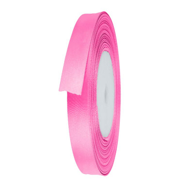 B&Q -  10mm Shocking Pink Double Sided Satin Polyester Ribbon Roll25 Metres