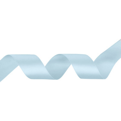 Neel Blue 40mm Blue Vapour Double Sided Satin Polyester Ribbon Roll25 Metres from B&Q