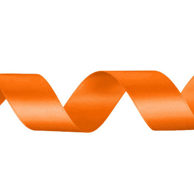 B&Q -  50mm Tangerine Orange Double Sided Satin Polyester Ribbon Roll25 Metres