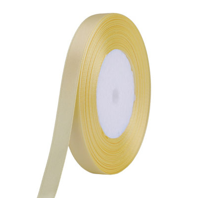 Neel Blue 6mm Cream Double Sided Satin Polyester Ribbon Roll25 Metres from B&Q