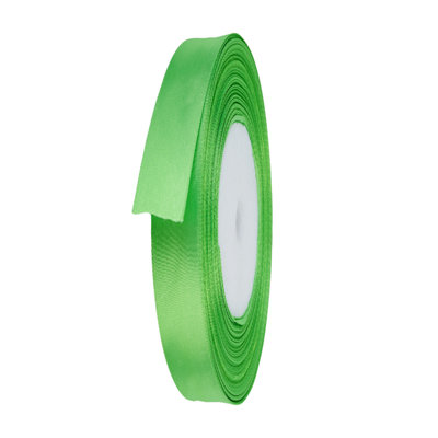 B&Q -  10mm Green Double Sided Satin Polyester Ribbon Roll25 Metres