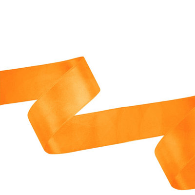 B&Q -  25mm Fluorescent Orange Double Sided Satin Polyester Ribbon Roll25 Metres
