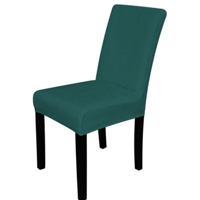 Neel Blue 220Gsm Universal Dining Velvet Chair CoverTurquoisePack Of 1 from B&Q