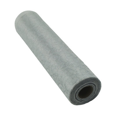 Neel Blue 25M X 29Cm Organza Roll Sparkle Snow Sheer Glitter Fabric With Flocked DesignWhite from B&Q