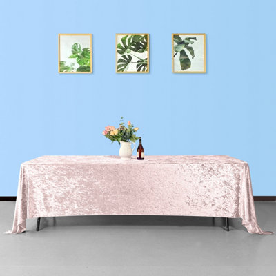 Neel Blue Diamond Velvet Rectangle TableclothRose Pink 70 Inch X 144 Inch from B&Q