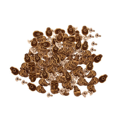 Neel Blue 9mm X 15mm Bronze Plastic Skull Head Rivet Studs With Base Pin- 100Pcs from B&Q