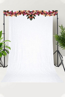 B&Q -  Shiny Fabric Sequin Backdrop Glitter CurtainWhite4Ft X 9Ft