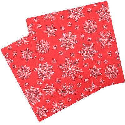 Neel Blue Christmas Napkins With Snowflakes Design2 Ply Paper Serviettes33Cm X 33Cm from B&Q