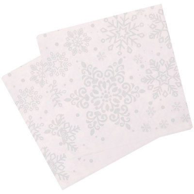 B&Q -  Snowflakes Printed Christmas Paper Napkins2 Ply Paper Serviettes33Cm X 33CmPack Of 20