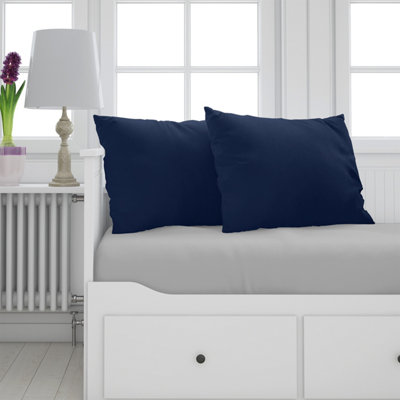 Neel Blue 220Gsm Crushed Velvet Square Cushion CoversSet Of 2 Navy Pillow Case45Cm X 45Cm from B&Q