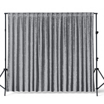 B&Q -  3X3M Crushed Velvet BackdropPhotography Background Blackout CurtainSilver