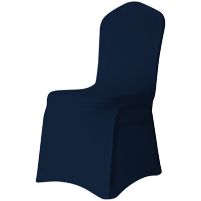 Neel Blue 1Pc Spandex Polyester Stretch Chair CoverWashable & Removable SlipcoversNavy Blue from B&Q