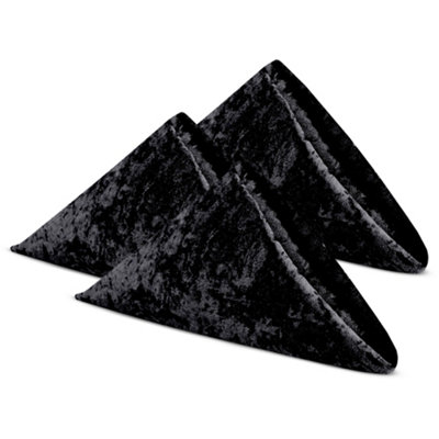Neel Blue Diamond Velvet Napkins With Hemmed Edges20 InchBlack from B&Q