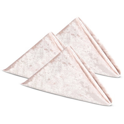 Neel Blue Diamond Velvet Napkins With Hemmed Edges20 InchBlush Pink from B&Q