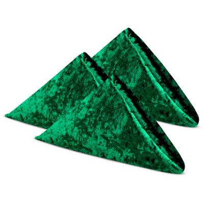 B&Q -  Diamond Velvet Napkins With Hemmed Edges20 InchEmerald Green