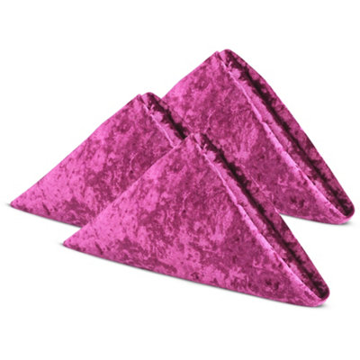Neel Blue Diamond Velvet Napkins With Hemmed Edges20 InchPink from B&Q