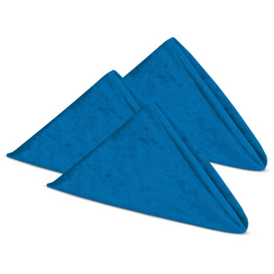 Neel Blue Diamond Velvet Napkins With Hemmed Edges20 InchRoyal Blue from B&Q