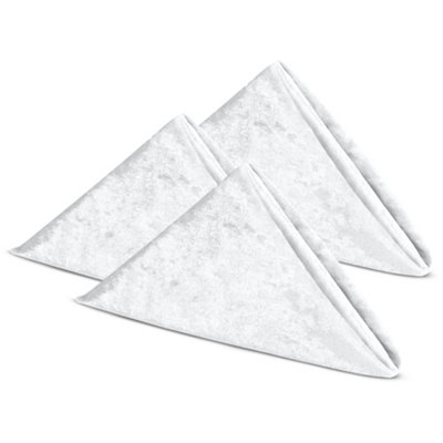 Neel Blue Diamond Velvet Napkins With Hemmed Edges20 InchWhite from B&Q