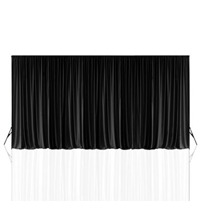 B&Q -  3X6 Metres Blackout Backdrop 190Gsm Shiny Fabric Decorative Curtain BackdropBlack