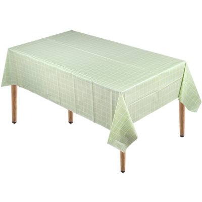 Neel Blue 137Cm X 180Cm Checkered Rectangular TableclothPvc Plastic Table CoverGreen from B&Q