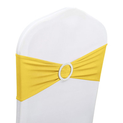 Neel Blue 13"x5" Lemon Spandex Chair Bands With Slider BuckleStretchy Elastic Chair Sash10Pcs from B&Q