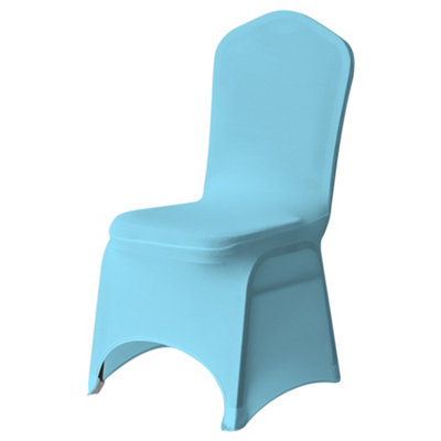 Neel Blue 10Pcs Spandex Arched Front Chair Covers Stretch Fabric Removable Washable SlipcoversBaby Blue from B&Q