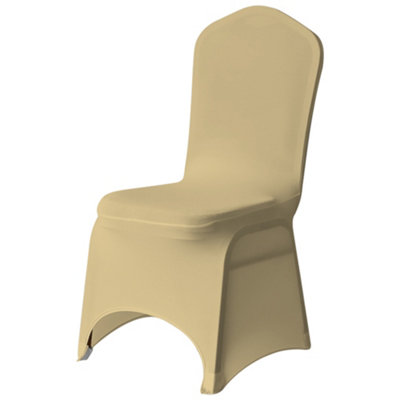 Neel Blue 10Pcs Spandex Arched Front Chair Covers Stretch Fabric Removable Washable SlipcoversChampagne from B&Q