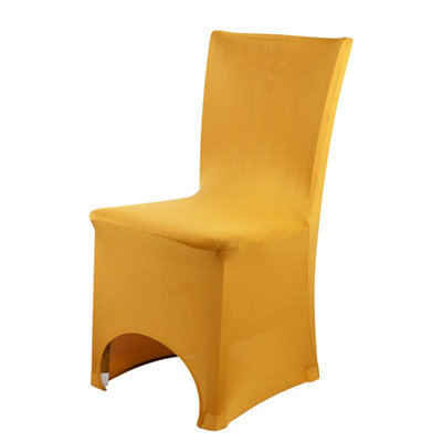 Neel Blue 10Pcs Spandex Arched Front Chair Covers Stretch Fabric Removable Washable SlipcoversGold from B&Q
