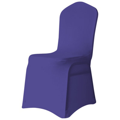 Neel Blue 10Pcs Spandex Polyester Stretch Chair CoverWashable & Removable SlipcoversPurple from B&Q