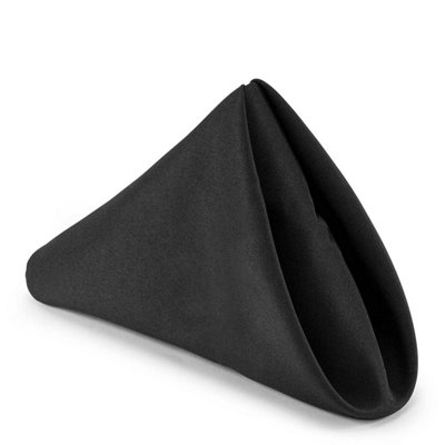 B&Q -  20 Inch Polyester Table NapkinsReusableWrinkle-Resistant Cloth NapkinsBlack10Pcs