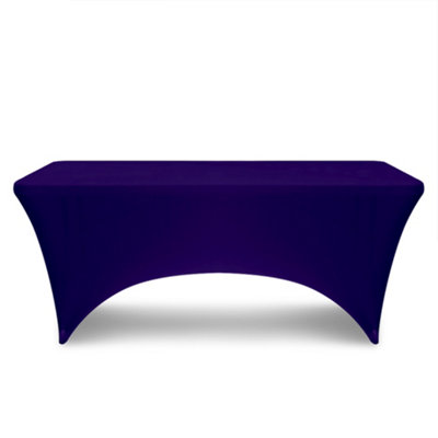 Neel Blue 6Ft Tight Fitted TableclothRectangle Spandex Patio Table CoverDark Purple from B&Q