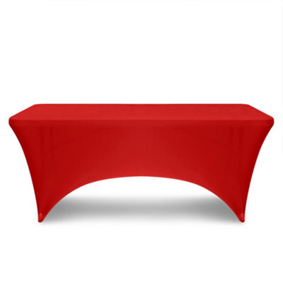 Neel Blue 6Ft Tight Fitted TableclothRectangle Spandex Patio Table CoverRed from B&Q