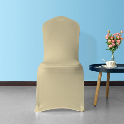 Neel Blue 1Pc Spandex Chair Cover Front Flat Slipcovers Removable WashableChampagne from B&Q