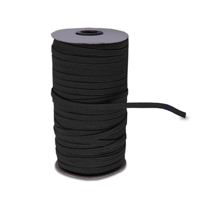 Neel Blue 4mm Wide Flat Elastic BandStretchable Elastic Cord Flat TapeBlack100 Metres from B&Q