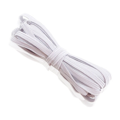 Neel Blue 4mm Wide Flat Elastic BandStretchable Elastic Cord Flat TapeWhite10 Metres from B&Q