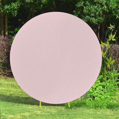 B&Q -  Round Polyester Spandex Arch Stand Backdrop Cover Garden Arbors CoverBaby Pink200Cm