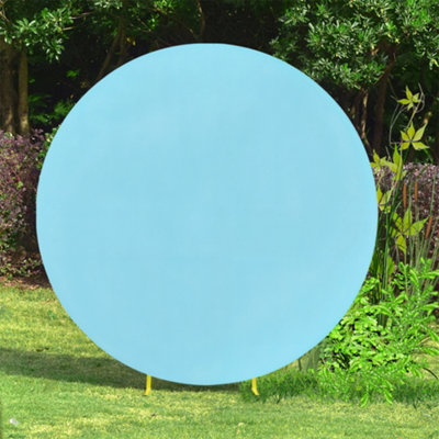 B&Q -  Round Polyester Spandex Arch Stand Backdrop Cover Garden Arbors CoverBaby Blue150Cm