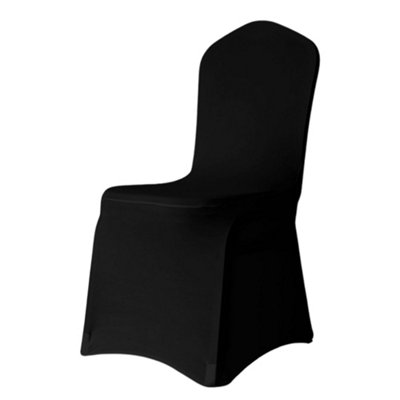 Neel Blue Black Spandex Polyester Stretch Fabric Washable & Removable Wedding And Dining Chair Cover from B&Q
