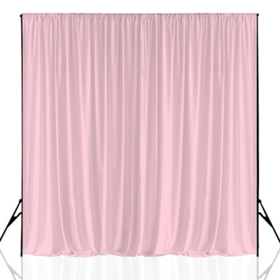 B&Q -  3X3 Metres Spandex Backdrop Curtain Wrinkle-Free Polyester Fabric PanelBaby Pink