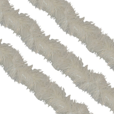 Neel Blue White Metallic Shiny Christmas Tinsel Garland For Xmas Tree & Home Decorations2M X 9Cm from B&Q