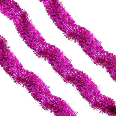 Neel Blue Rose Pink Metallic Shiny Christmas Tinsel Garland For Xmas Tree & Home Decorations2M X 9Cm from B&Q