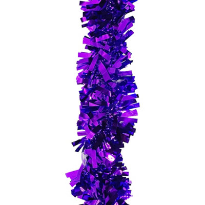Neel Blue 2M X 9Cm Soft & Bright Christmas Tinsel Garland For Xmas Tree & Home DecorationsDark Purple from B&Q